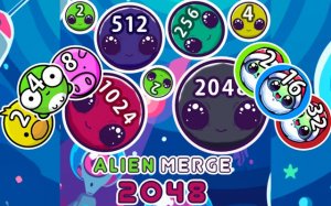 Alien Merge 2048 Online: Fun Sci-Fi Number Puzzle Game