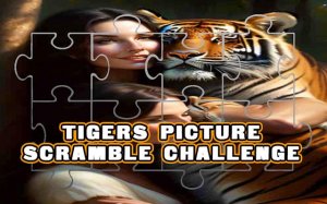 Tigers Picture Scramble Challenge - Tile Sliding Puzzle Game
